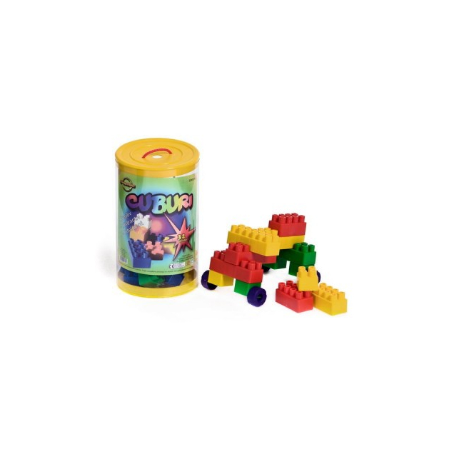 Cuburi Constructie pentru Copii Huby Toys 32 piese
