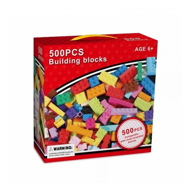 Cuburi de construit cu 500 piese plastic pentru copii X501 CWT