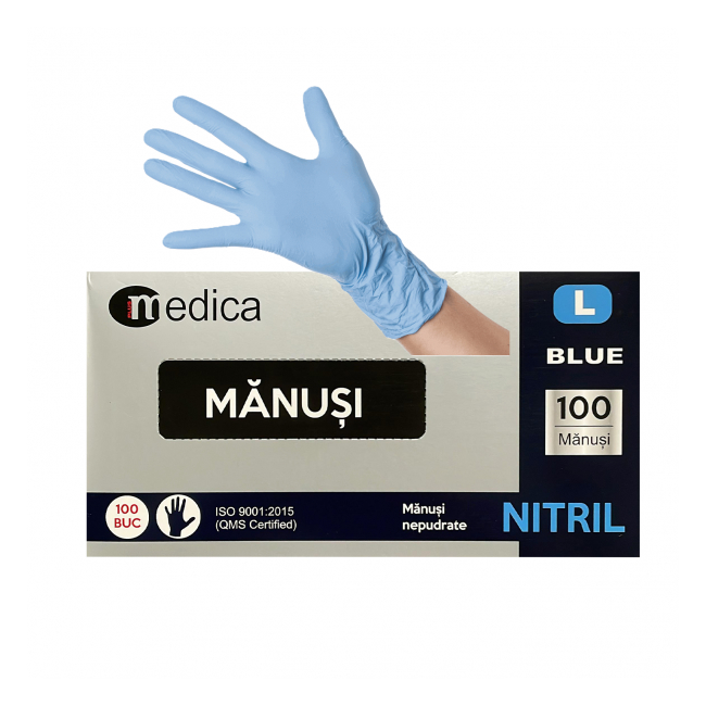 Cutie 100 Manusi Medica Nitril Nepudrate Albastre L CNN51499