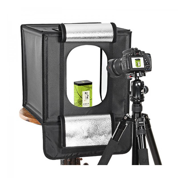 Cutie Foto Produs Mini Studio Portabil Iluminat LED 50W 44x44cm LED440