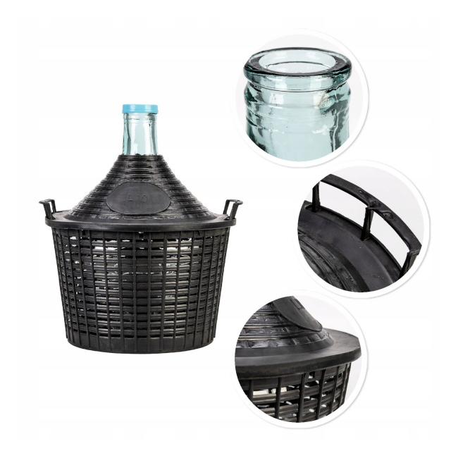 Damigeana ACS in cos de plastic Negru 34L DNC41473
