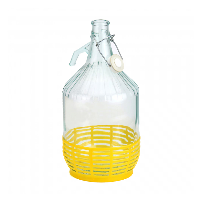 Damigena Transparenta Sticla In cos cu maner si dop 5l 35x18cm DNC3391 CNN3998