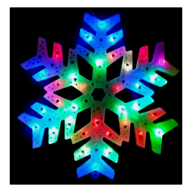 Decoratiune Luminoasa de Craciun Fulg de Nea 40cm LEDuri Multicolore