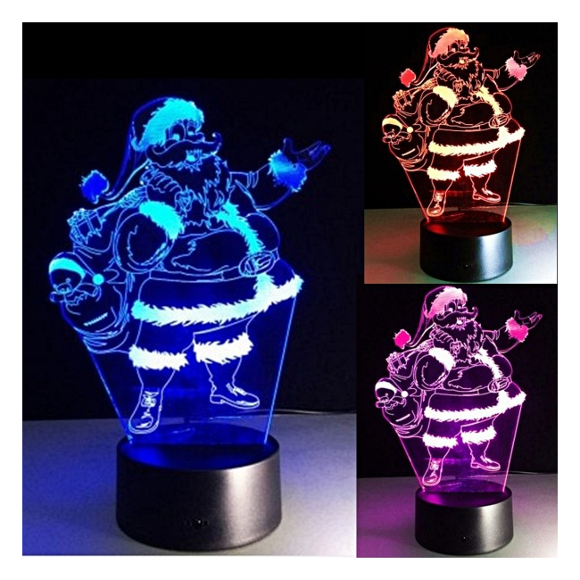 Decoratiune Luminoasa Led 3D Acril Mos Craciun 220V 20cm