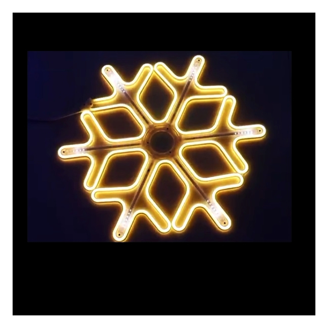 Decoratiune Neon LED Joc DIGITAL 2 Fete Fulg Nea 60x60cm Alb Cald