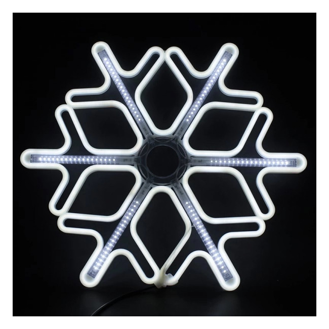 Decoratiune Neon LED Joc DIGITAL 2 Fete Fulg Nea 60x60cm Alb Rece