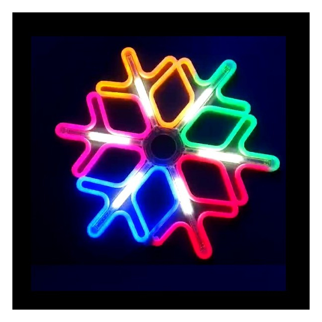 Decoratiune Neon LED Joc DIGITAL 2 Fete Fulg Nea 60x60cm Multicolor