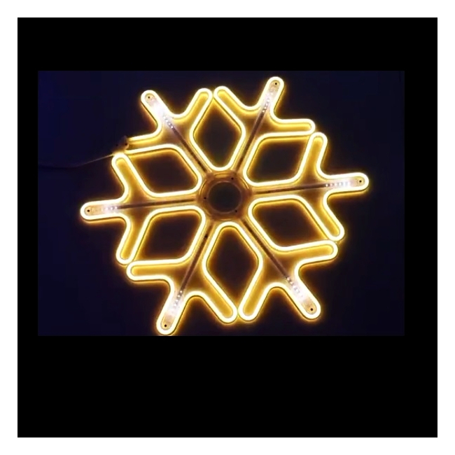 Decoratiune Neon LED Joc DIGITAL 2 Fete Fulg Nea 80x80cm Alb Cald