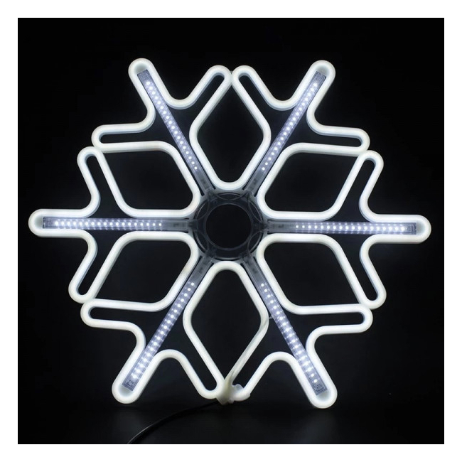 Decoratiune Neon LED Joc DIGITAL 2 Fete Fulg Nea 80x80cm Alb Rece