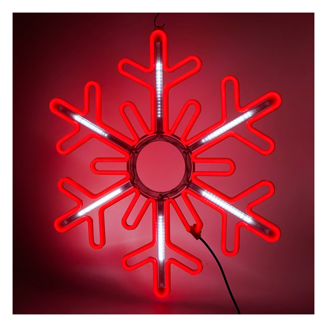 Decoratiune Neon LED Joc DIGITAL 2 Fete Fulg Nea 80x80cm Rosu SBN