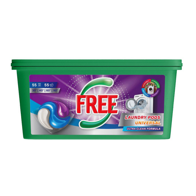 Detergent de Rufe Capsule PODS Universal Free 55buc CNN50754