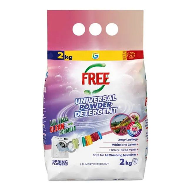 Detergent de Rufe Pudra Automat Free 2kg Spring Flowers CNN50800