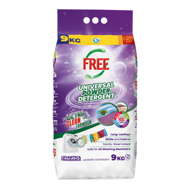 Detergent de Rufe Pudra Automat Free 9kg Lavanda CNN50799
