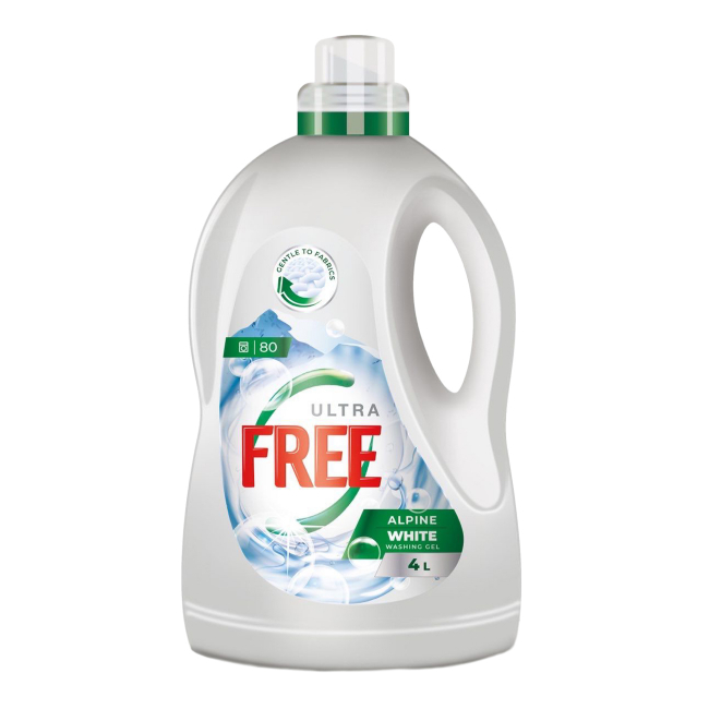 Detergent Gel de Rufe Lichid Ultra Free Alpine Freshness Universal 4L CNN50765