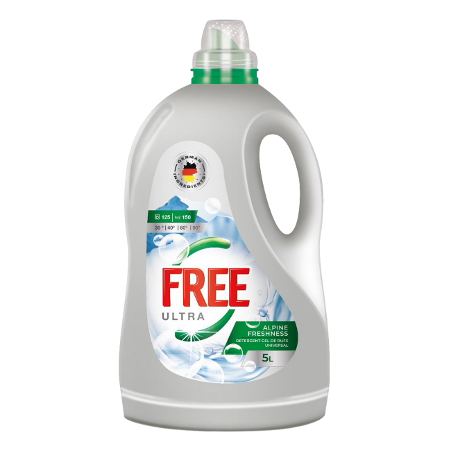 Detergent Gel de Rufe Lichid Ultra Free Alpine Freshness Universal 5L CNN50769