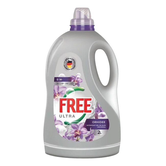 Detergent Gel de Rufe Lichid Ultra Free Orhidee Universal 2L CNN50762