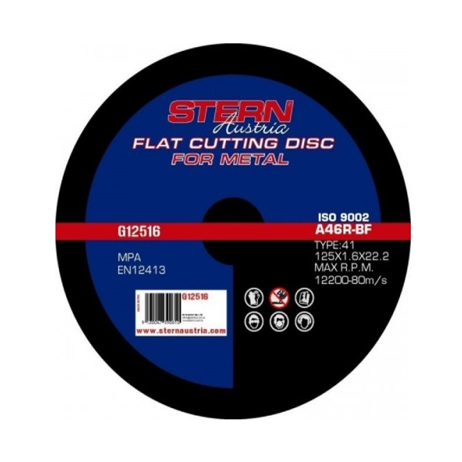Disc abraziv pentru polizor unghiular 125x1.6mm Stern G12516