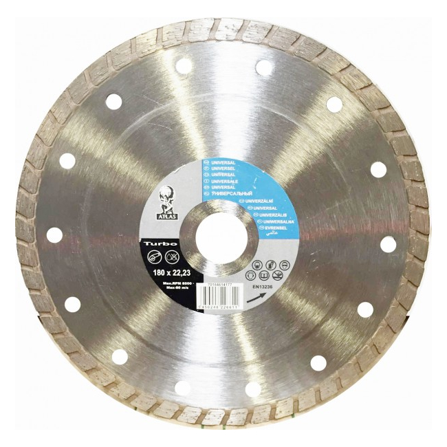 Disc debitat materiale constructie diamantat Atlas Turbo 180x22.23mm