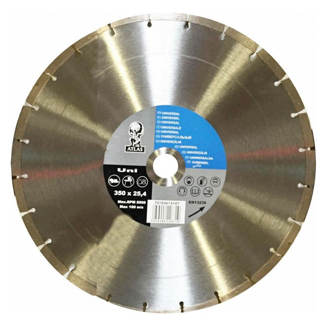 Disc debitat materiale constructie diamantat Atlas Universal 350x25.40mm