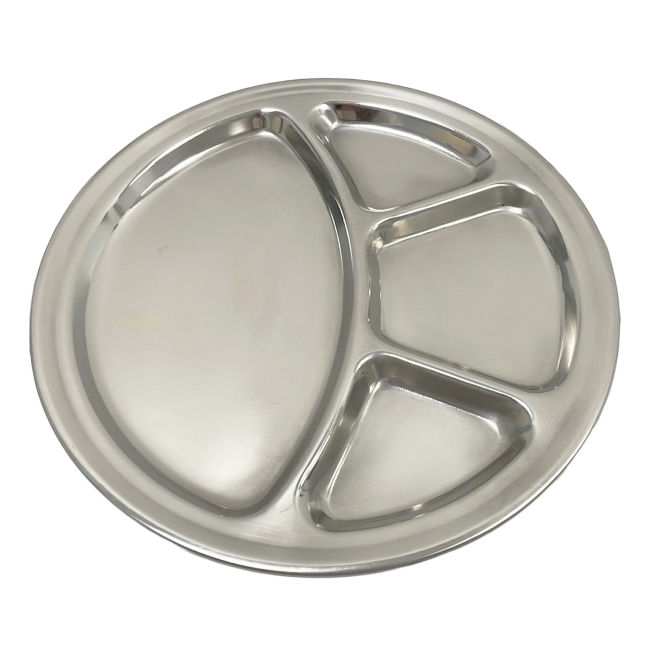 Set 6 Farfurii Inox Inox 4 Compartimente 22cm 35529-22 6xCNN52918 6xDNC