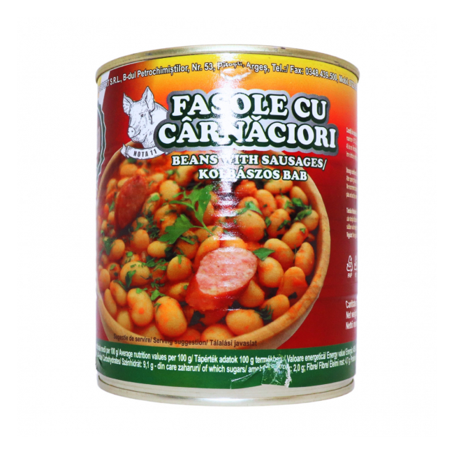 Conserva Mancare Fasole cu carnaciori Nota11 800g MGR27740