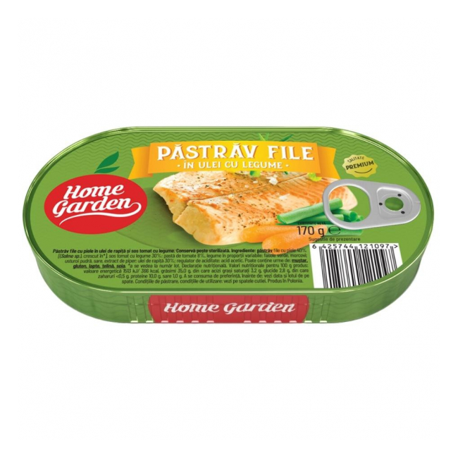 File de pastrav in ulei cu legume Home Garden 170g MGR25825