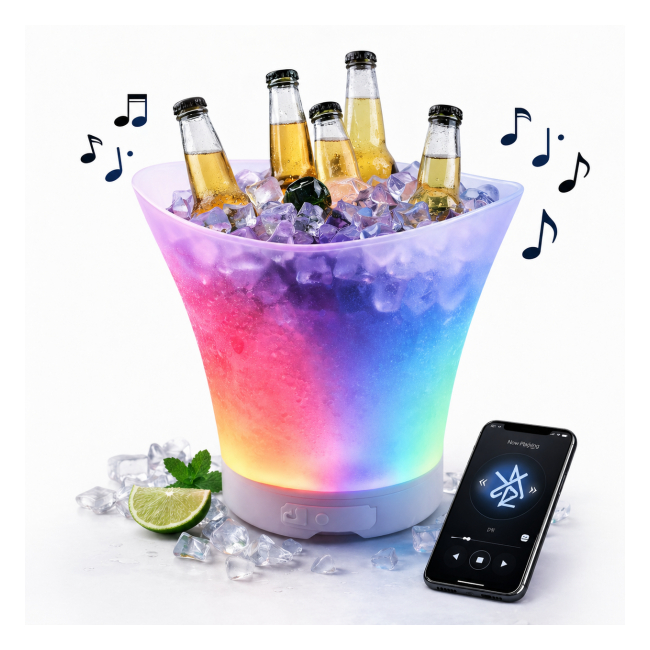 Frapiera Luminoasa RGB LED Muzicala cu Boxa Bluetooth 5W 7l CNN53880