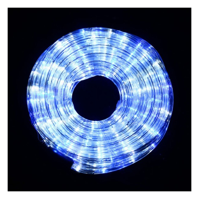 Furtun Luminos  de Craciun 100m 2300LED Albe si Albastre Cilindric 2Pini 11mm