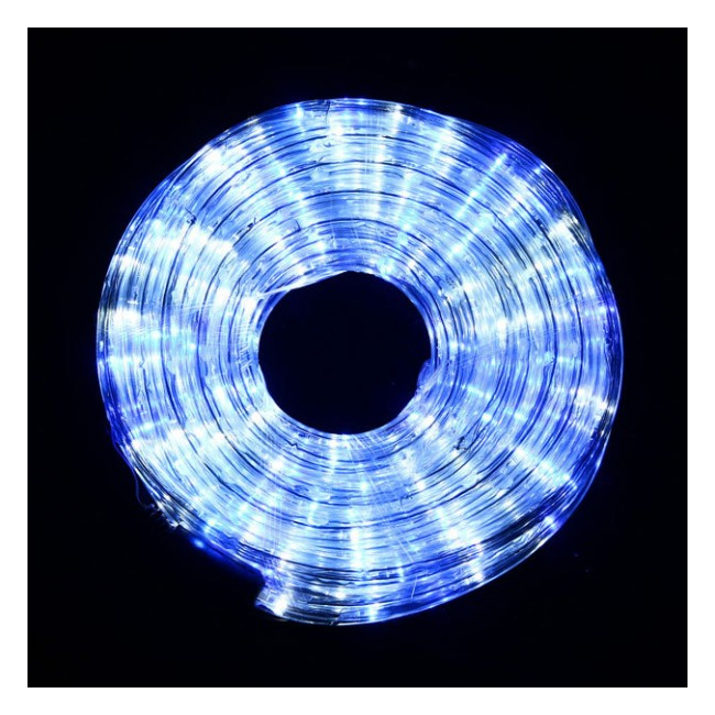 Furtun Luminos de Craciun 100m 2300LED Albe si Albastre Cilindric 2Pini 11mm