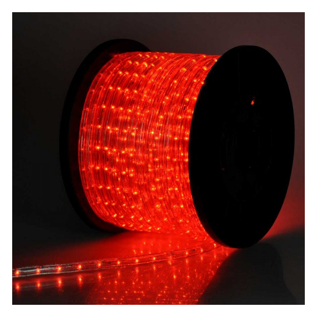 Furtun Luminos de Craciun 100m 2300LED Rosii Cilindric 2Pini 11mm