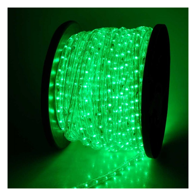 Furtun Luminos de Craciun 100m 2300LED Verzi Cilindric 2Pini 11mm