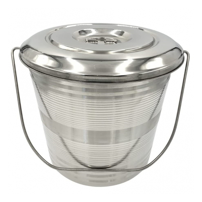 Galeata rotunda cu capac din otel inoxidabil 5l Grunberg GL005