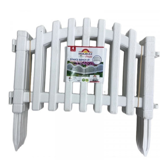 Gard Decorativ PVC ALB 4 segmente 56x40x2.5cm Total 2.24ml SB 100 DNC63527