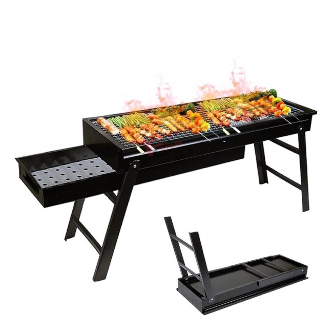 Gratar Portabil Dreptunghiular Pliabil 60x22x32cm Otel BBQ04 JU