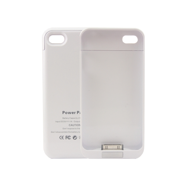 Husa cu Baterie Externa 1900mAh pentru iPhone 4 Alb