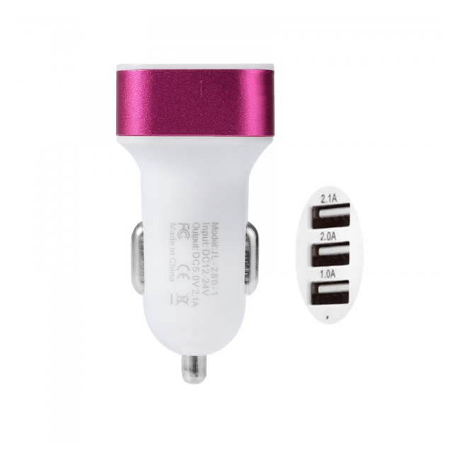 Incarcator Auto 12V cu 3 Porturi USB 5V JL2801 Div. Culori