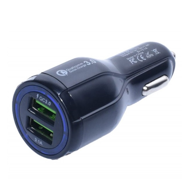 Incarcator Auto 12V Dublu 2 x USB 3.0 D15 Negru 2A038 XXM