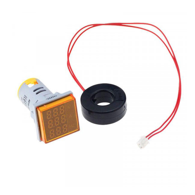 Indicator Digital 3in1 AC , Voltmetru, Ampermetru, Frecventa Galben 5C034 XXM