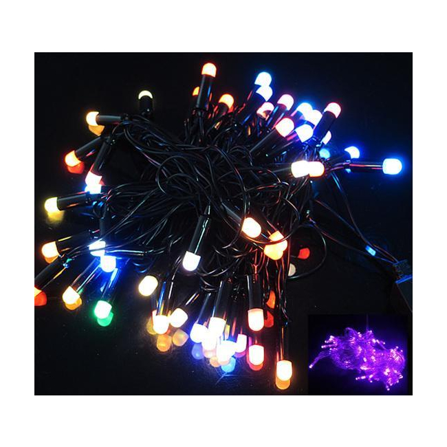 Instalatie Craciun Franjuri Inegali Fir Negru 60 LED Violet 3m