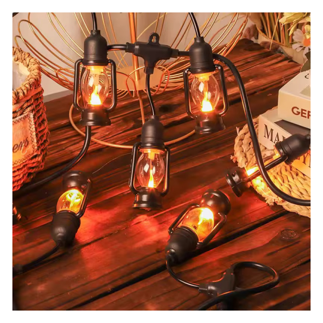 Instalatie LED Ghirlanda 5m 10 Felinare care Palpaie Vintage Alb Cald 220V P BRP