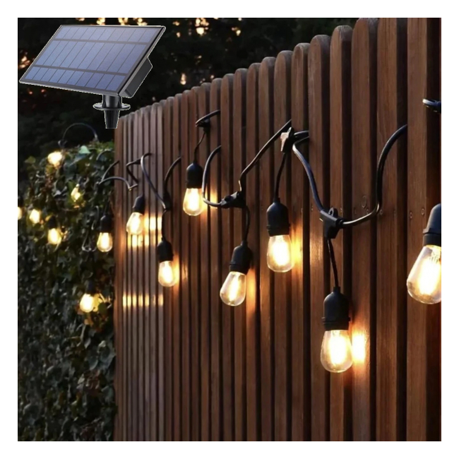 Instalatie LED Solara Ghirlanda 10m 10 Becuri Vintage Alb Cald TO GS10M TO