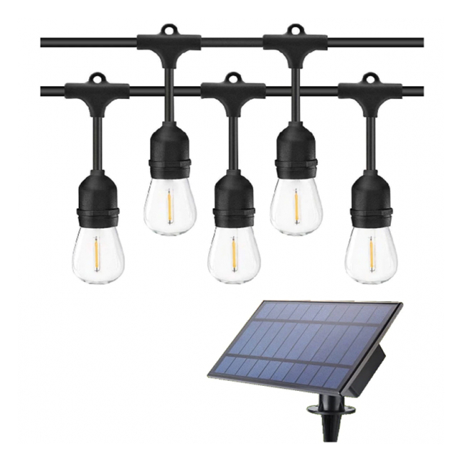 Instalatie LED Solara Ghirlanda 30m 30 Becuri Vintage Alb Cald 220V TO GS30M30B