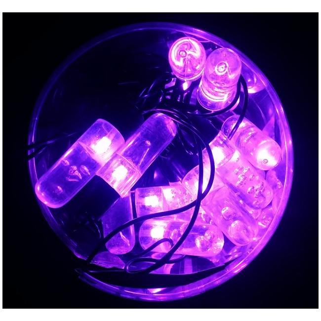 Instalatie de Craciun 20 LED Violet Bubble Stick Fir Negru Lungime 5m