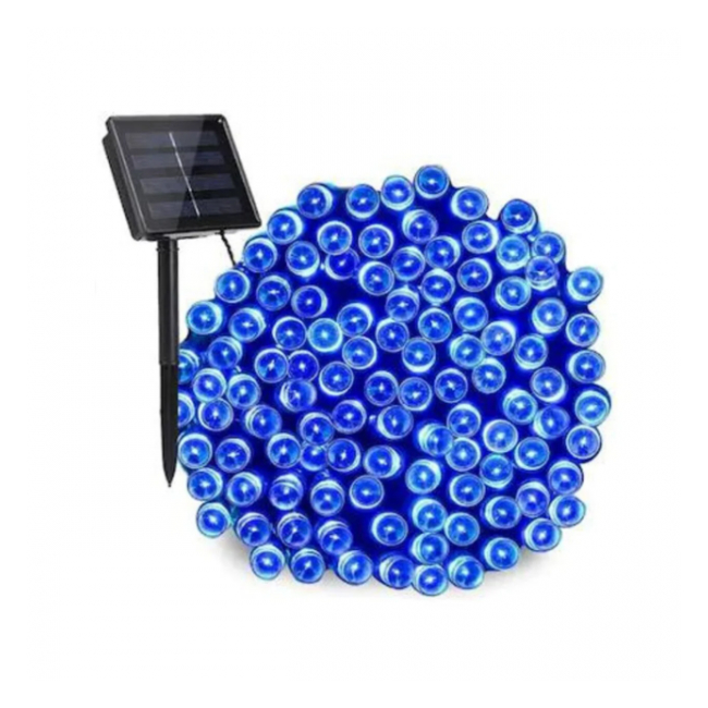 Instalatie Luminoasa Solara Liniara Snur 12m 100LED Albastru TO SL100B