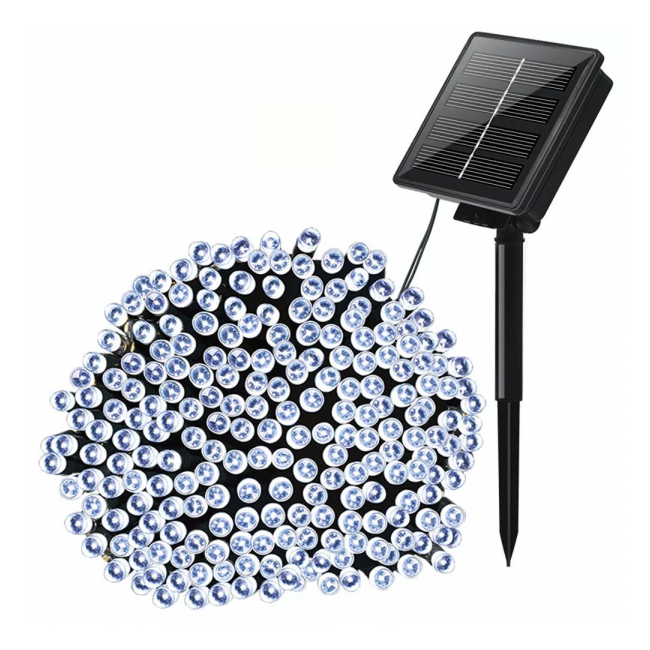 Instalatie Luminoasa Solara Liniara Snur 50m 500LED Alb Rece TO SL500W