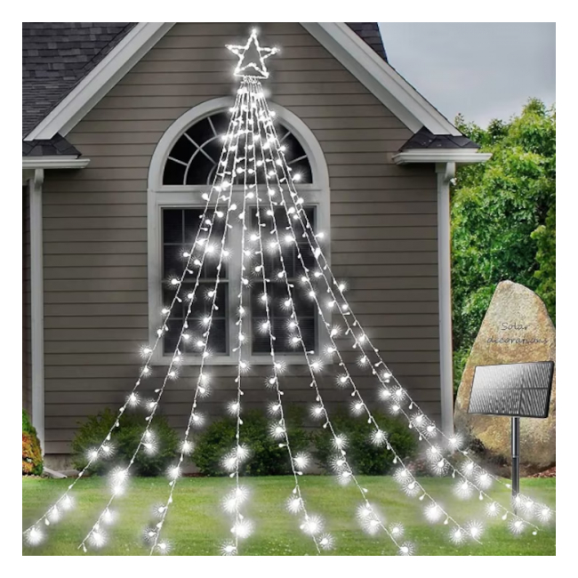 Instalatie Solara Perdea Varf Stea Telecomanda 9Fire 210LED Alb Rece TO210W