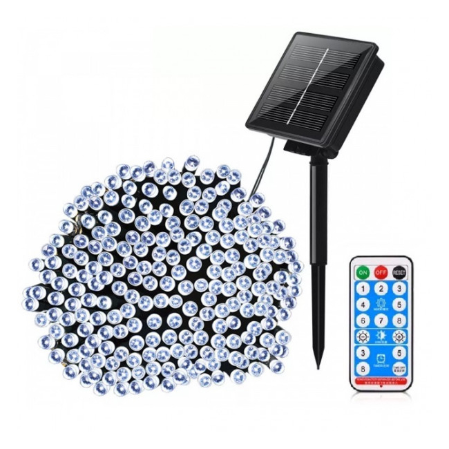 Instalatie Solara si USB cu Telecomanda Snur 22m 200LED Alb Rece TO SLT200W