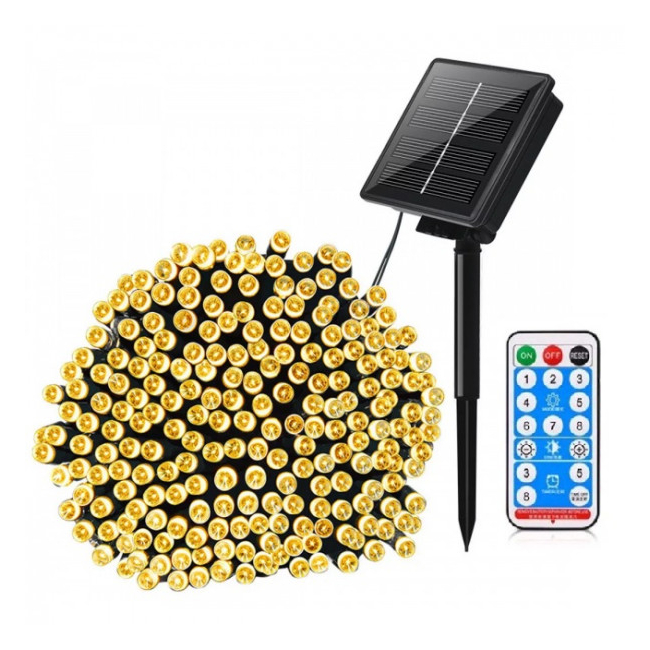 Instalatie Solara si USB cu Telecomanda Snur 33m 300LED Alb Cald TO SLT300WW