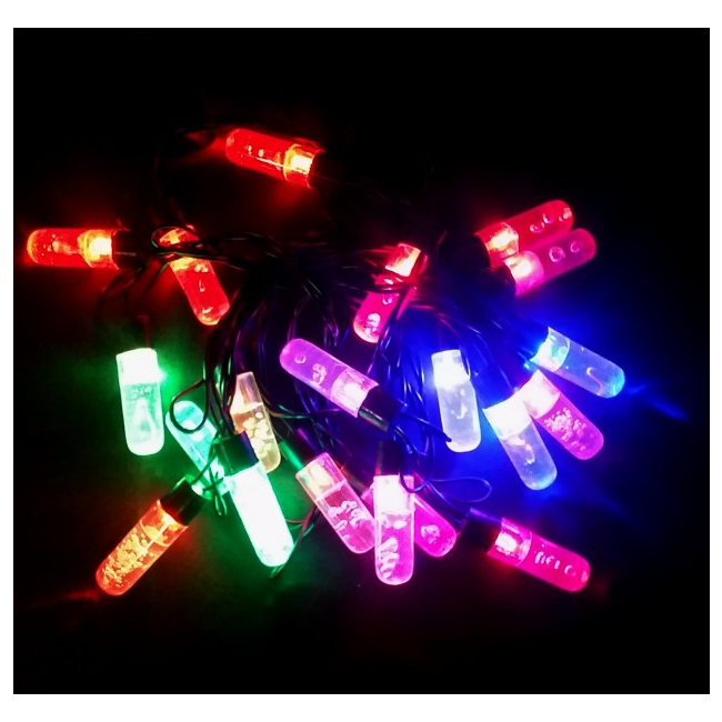 Instalatii de Craciun 20 LED Multicolore Bubble Stick Fir Negru Lungime 5m