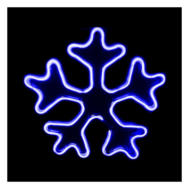 Decoratiuni Craciun Neon 2 Fete Fulg de Nea 45x45cm Albastru 9703